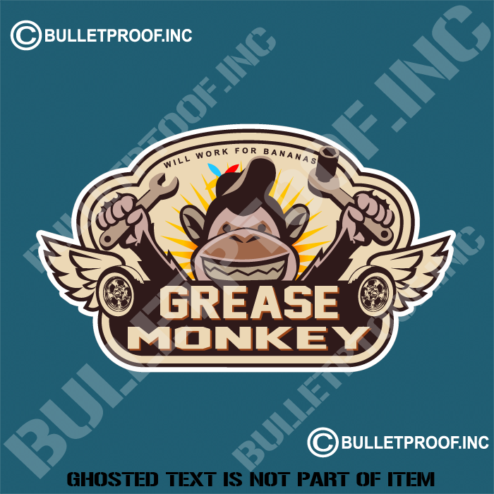 GREASE MONKEY STICKER - Auto Tattoo Grafix